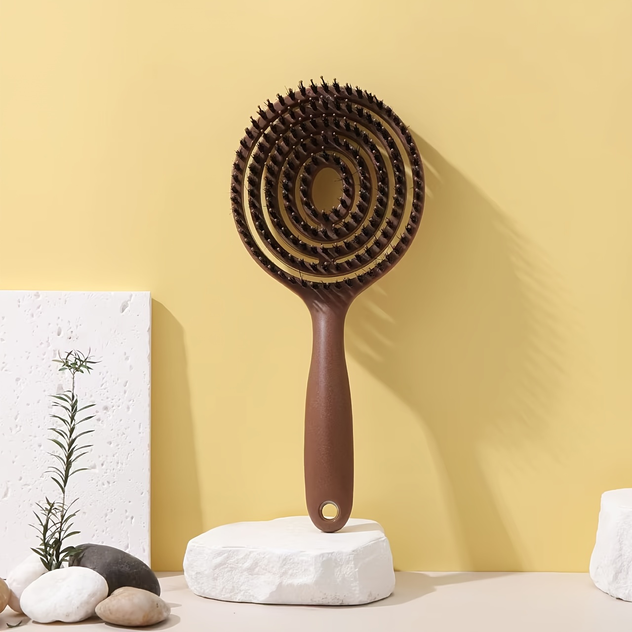 E-shop Massage Fluffy Haarstyling Trocken- Nassgebrauch Griff Bequemer Hohlbreitkamm