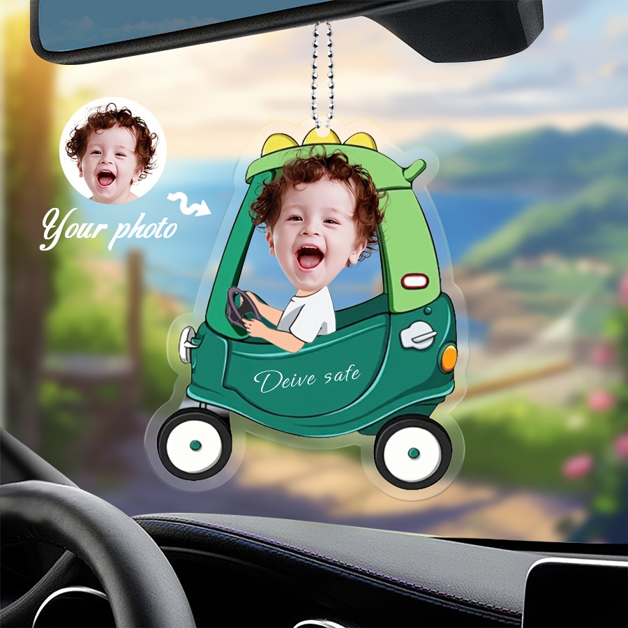 

Custom Acrylic Car Hanger - Personalized Photo Safety Charm, Unique Gift For Dad, In Multiple Colors