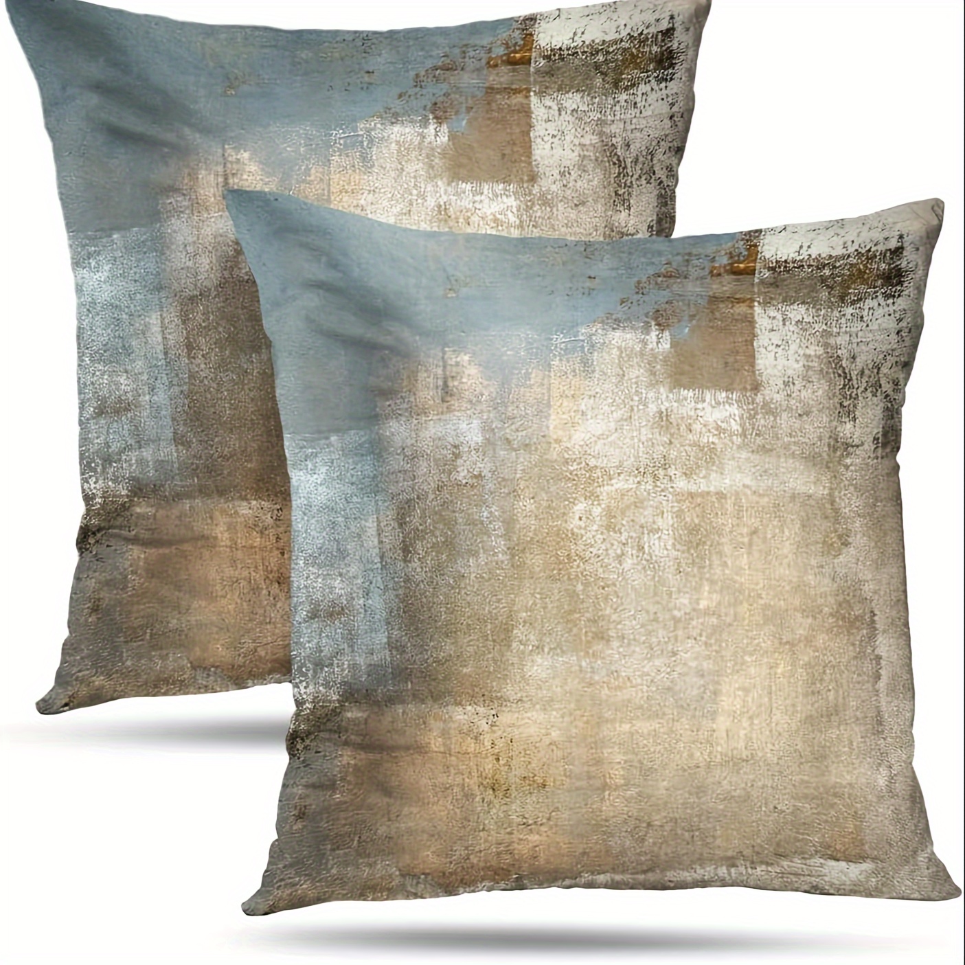 

Grey And Beige Abstract Art Contemporary Pillow Cover, Modern Neutral Decorative Throw Pillows Cushion Cover For Bedroom Sofa Living Room 20 X 20 Inch Set Of 2