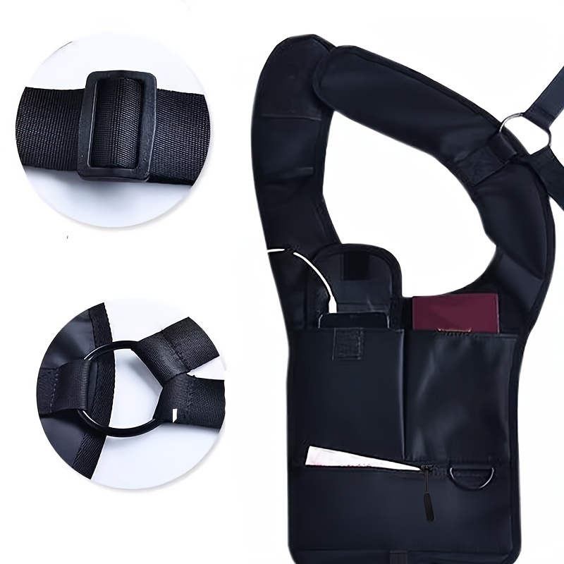 TEMU Hidden Underarm Bag, Men's Spy Style Satchel Bag, Portable Sport Earphone Bag, Cycling Vest Bag