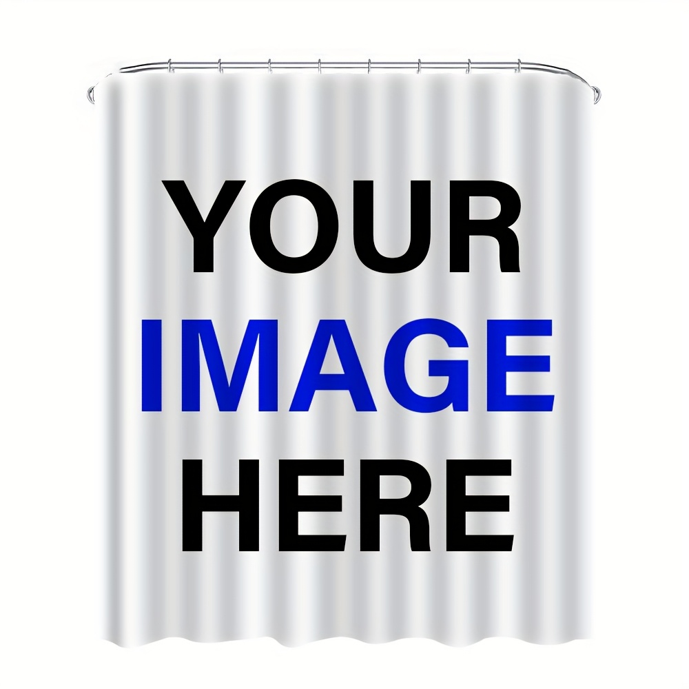 Customized Photo Personalized Shower Curtain with Text Logo