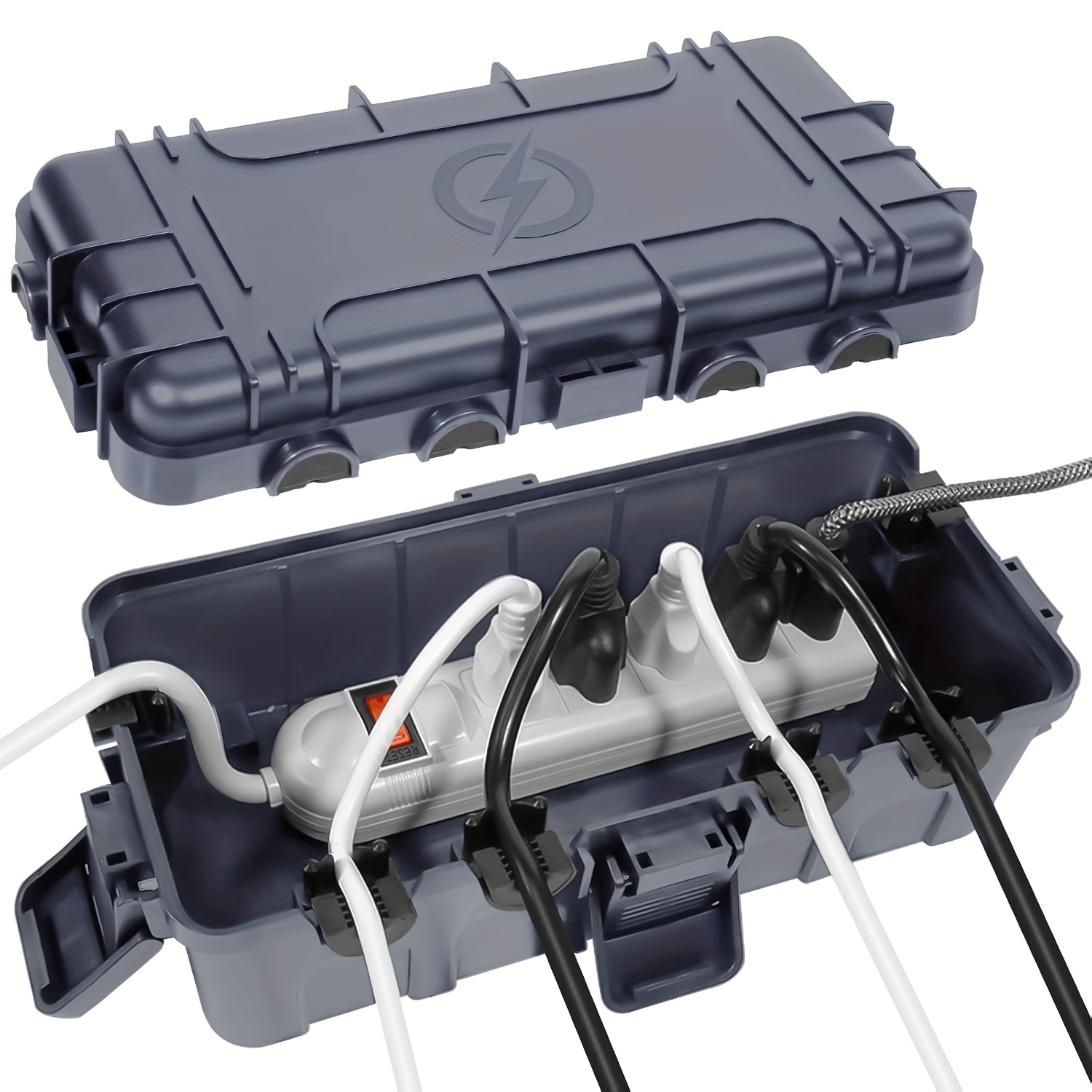 Medium Outdoor Electrical Box, Connection Box W/6 Cable Entry, Extension Cord Cover Protect Your Outdoor Supplies