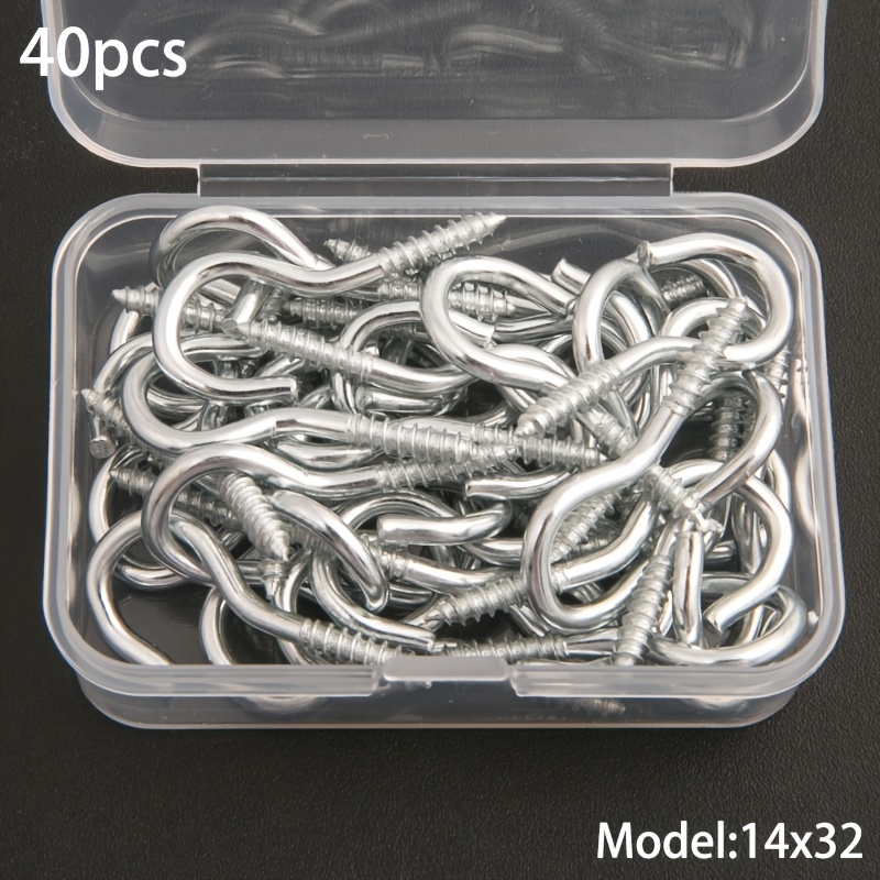 E-shop 15/20/40/50 Stück silberfarbene offene Schafaugen-Nägel, silberfarbene, robuste Augen-Haken, selbstschneidende Schrauben für Wandkunst,