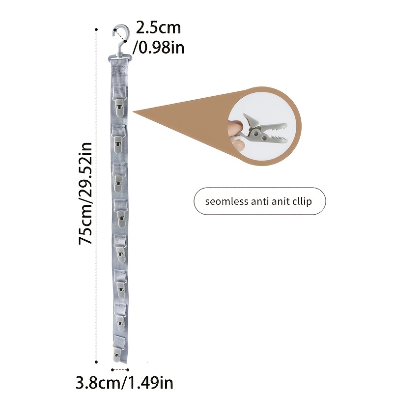 TEMU 1pc New Hat Storage Rack, With 8 Built-in Clips, Wall-mounted Without The Need For Drilling, Storage Rack Behind The Door, Suitable For Baseball