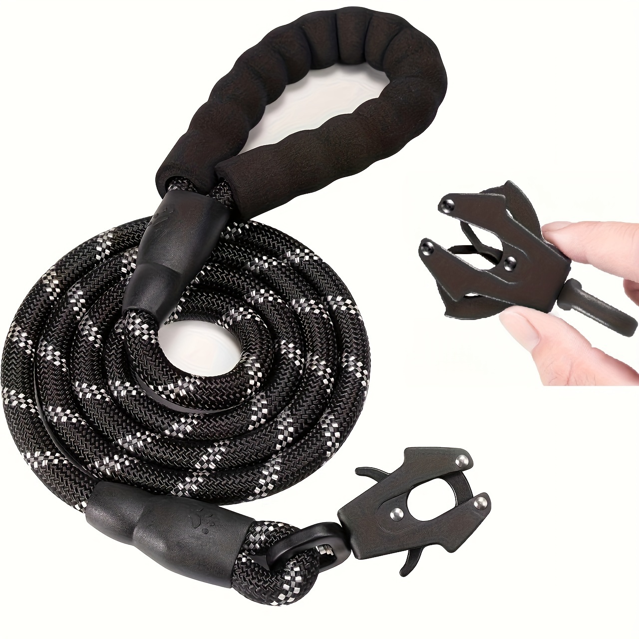 

Heavy Dog Leash, Reflective Aluminum /locking Tactical , Dog For , , And Breeds, Striped Pattern, No , No Battery