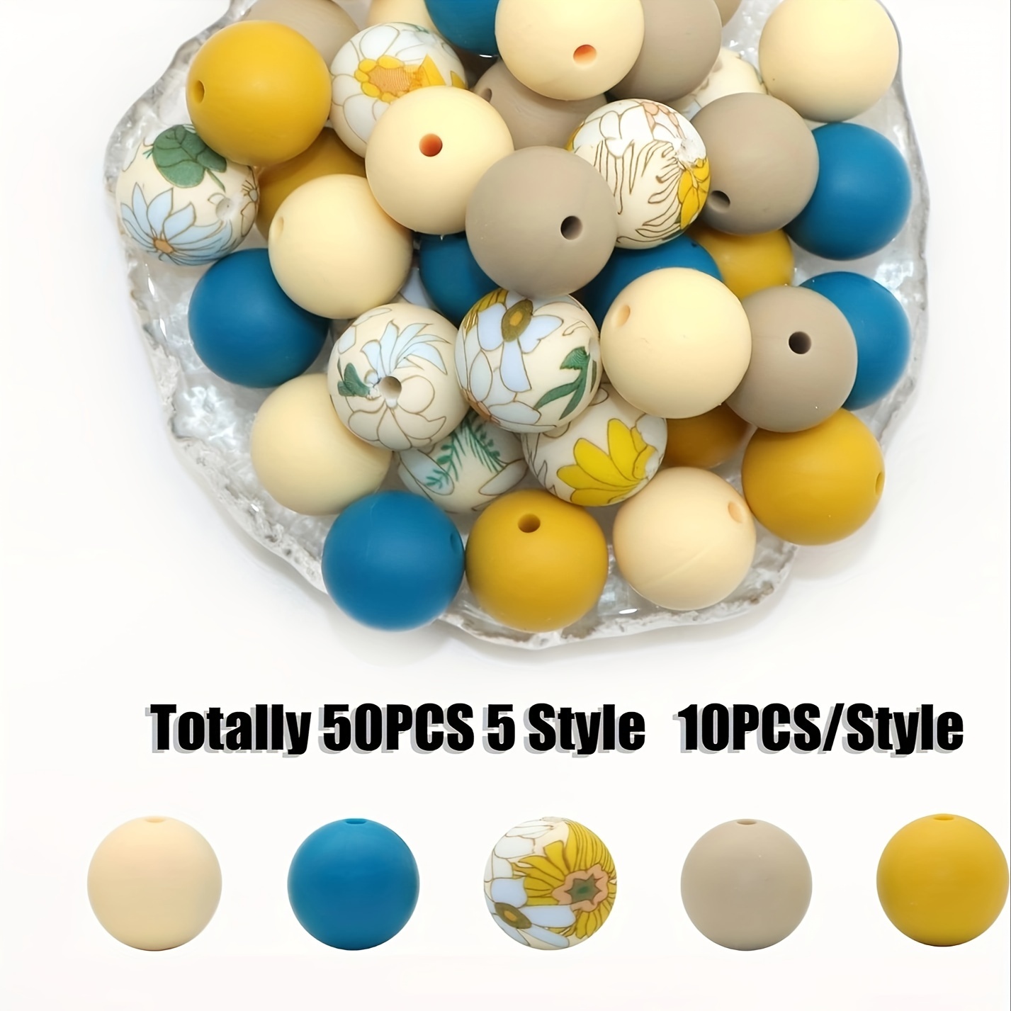 

Accessories Silicone Beads 15mm Silicone Beads Bulk Round Silicone Beads For Keychain Pens Lanyards Bracelet Necklace Jewelry Making Diy Craft 50pcs