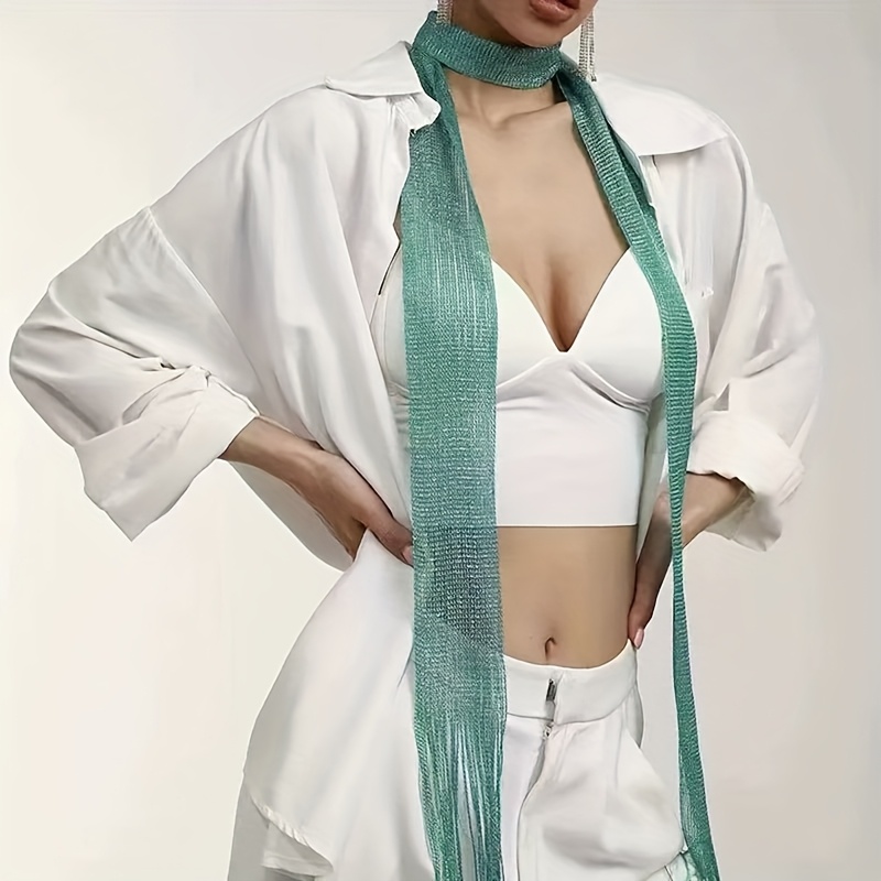 Solid-Color Tassel Fringe Scarf, Trendy Accessory