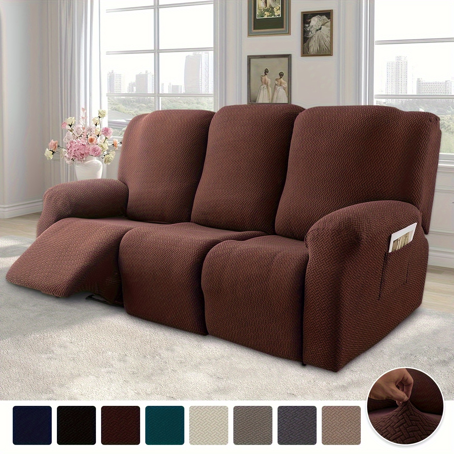 Genina Fundas de sofá para sofá de 2 cojines, 100% impermeables, fundas de  sofá reclinable de 3 asientos para sofás reclinables, protector de muebles