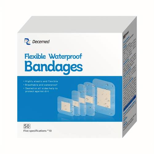 decemed elastic bandage high quality protection first aid kit flexible and breathable used for cuts scrapes very suitable for family travel camping and outdoor emergency assorted size 50pcs