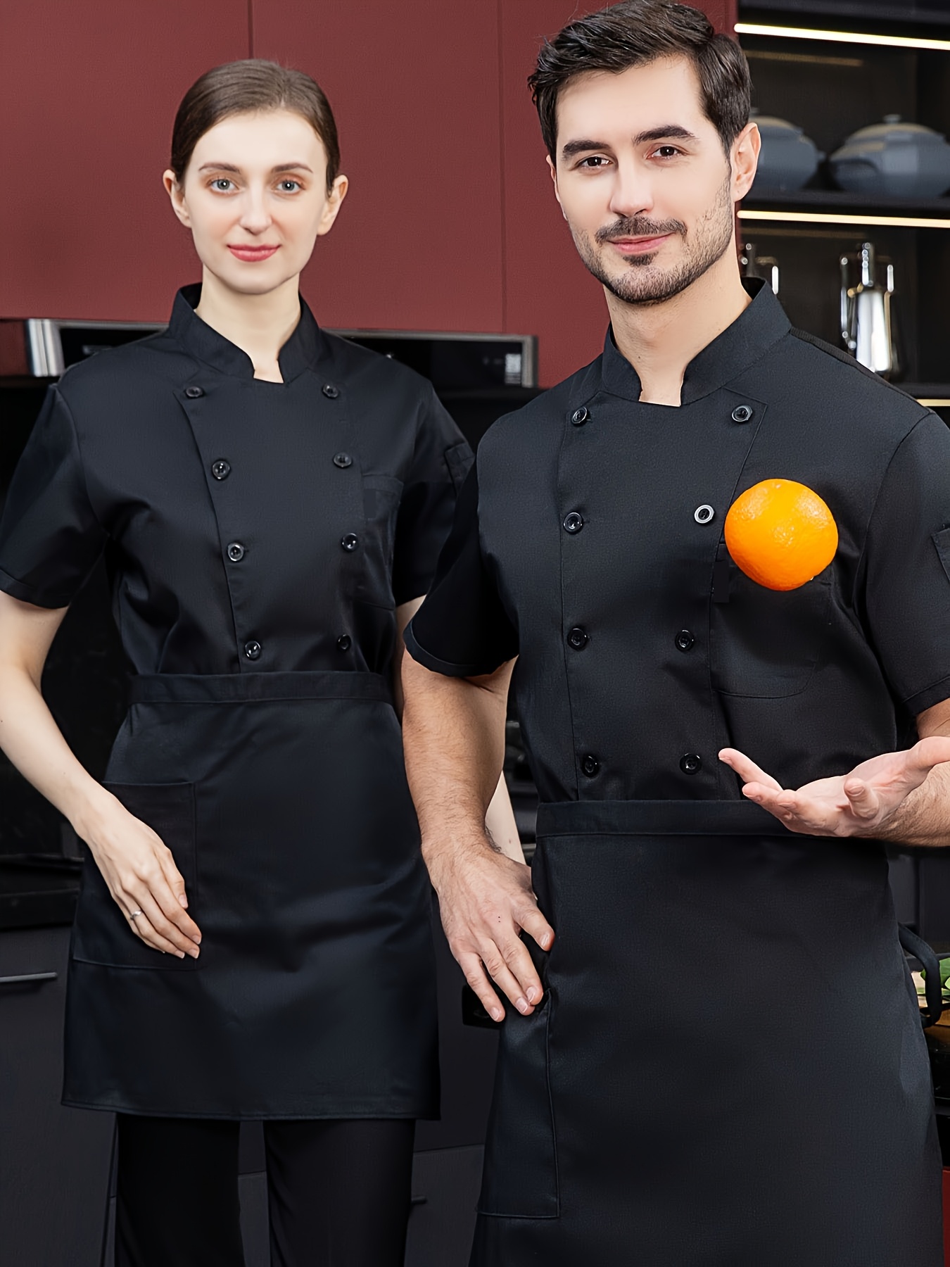 *-Piece Breathable Short-Sleeve Chef Outfit, Suitable for Hotel And  Restaurant Long-Sleeve *'S Clothing, Ideal for Kitchen, Baking, Western  Dining,