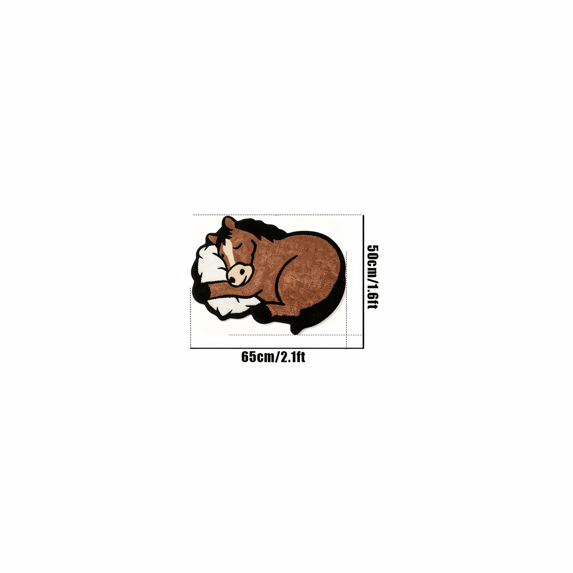 TEMU Irregular Brown Pony Sleeping Living Room Carpet American Girly Heart Warm Fun Cute Artistic American Trendy Niche Washable Soft Comfortable