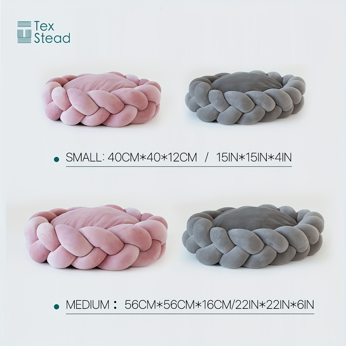 handmade round pet bed extra large 22 inch detachable   polyester fabric bed for   kittens easy clean indoor outdoor bed in pink gray vintage home decor for large breeds bed for dog   durable construction Product details 4