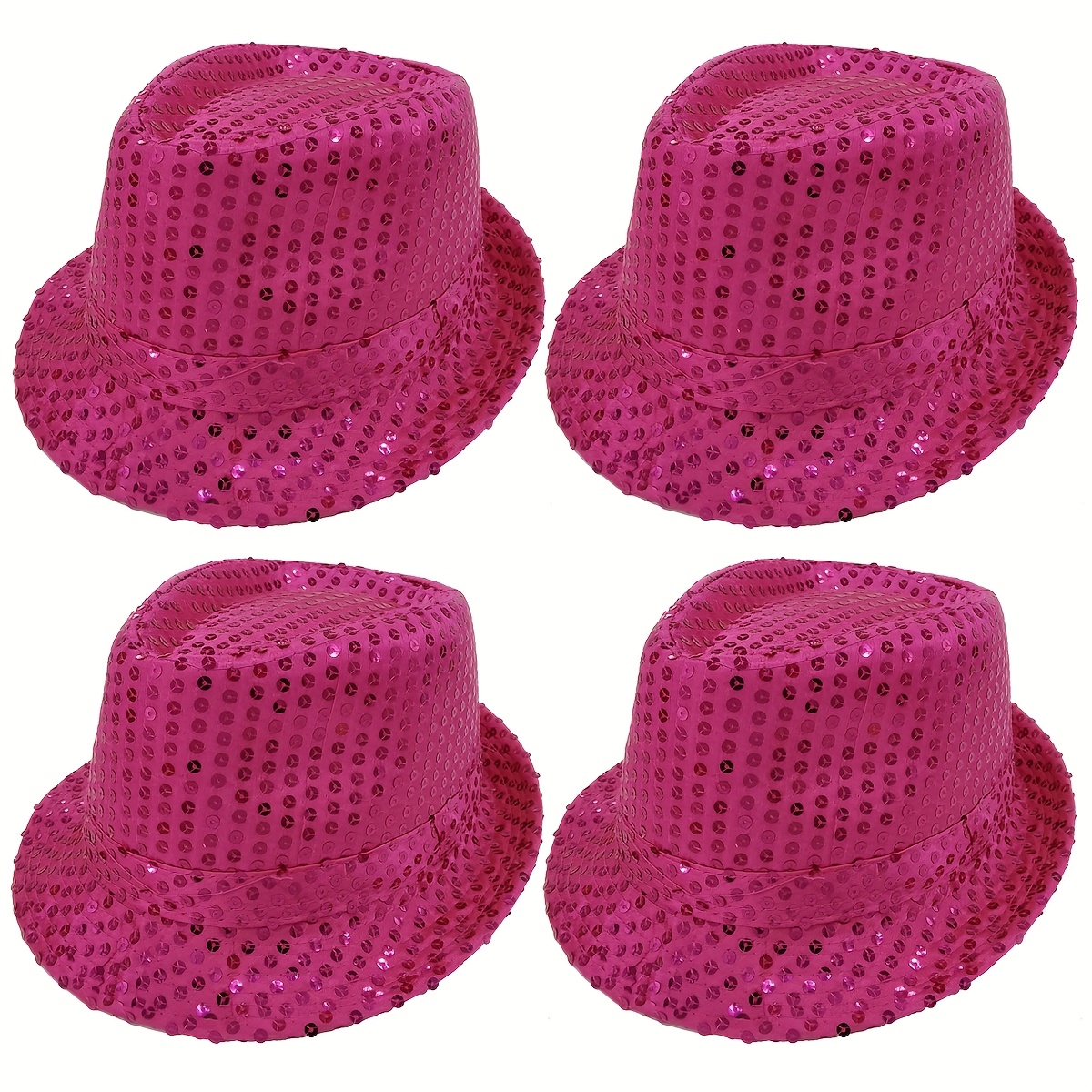 Vintage Pink Fedora with Sequined Band Boutique Fedora Hat main image 2