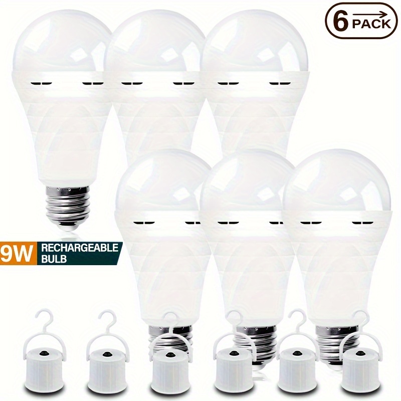 

6pack A19rechargeable Bulbs For , Led 60 ., -charging 1200mah Battery Bulbs For , Use ()