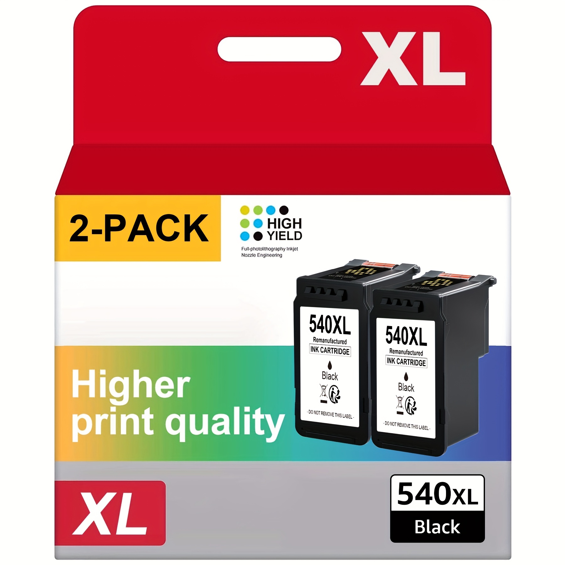 Image of Ink Cartridges Compatible With Printer Cartridges 540 541 Xl Compatible With Printer Cartridges Ts5150 Ts5151 Mg4250 Mg3650 Mg3650s Mg3350 Mg3600 Mx475 Black, 2-pack