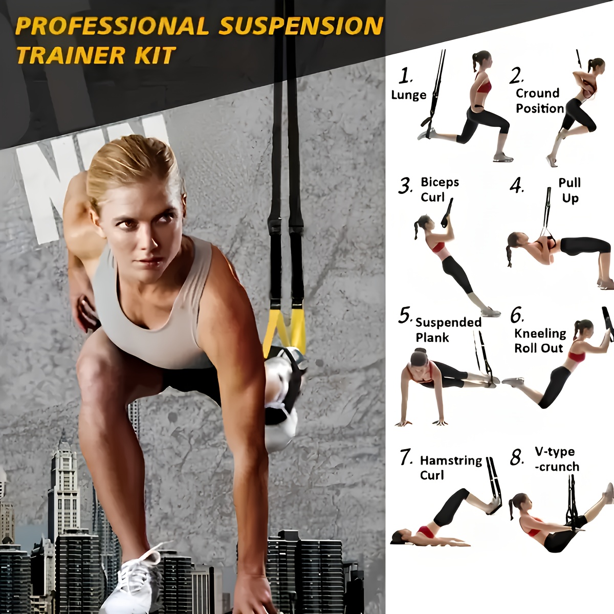 E-shop Home Gym Hängematte mit Kordelzug-Aufbewahrungstasche - Ideal für Klimmzüge, Pilates, - und Widerstandstraining | Robuste Gym-Erweiterung