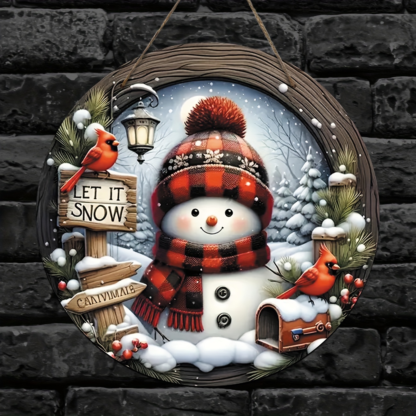 

1pc Wooden Christmas Hanging - Snowman , , Multipurpose , No Needed