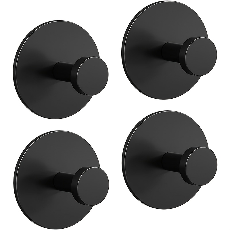 E-shop 2/4 Stück Matte Schwarze Edelstahl Wandmontierte Handtuchhaken - Hochbelastbar, Hält 12LB, Einfach zu Installieren, Modernes Minimalistisches