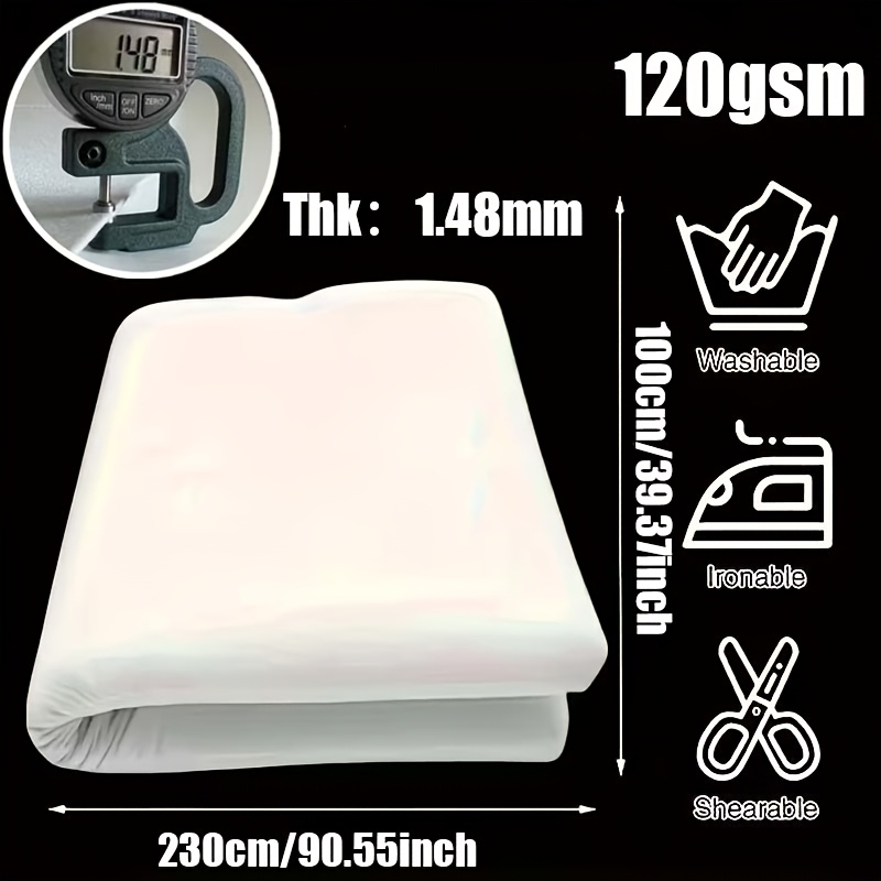 TEMU Entoilage thermocollant fusionnable extra-large 1 pièce 230 cm x 100 cm, simple face avec support non tissé, stabilisateur pour matelassage –