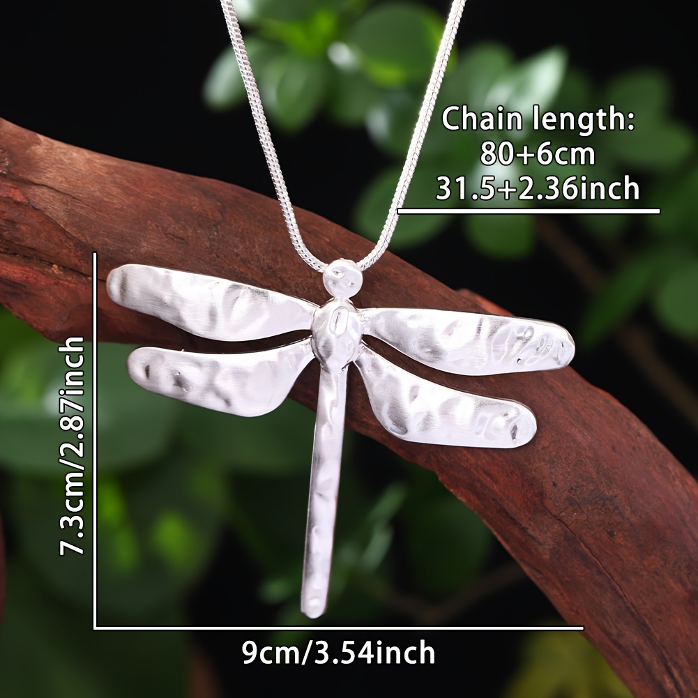 Women's Dragonfly Pendant Long Sweater Chain Necklace