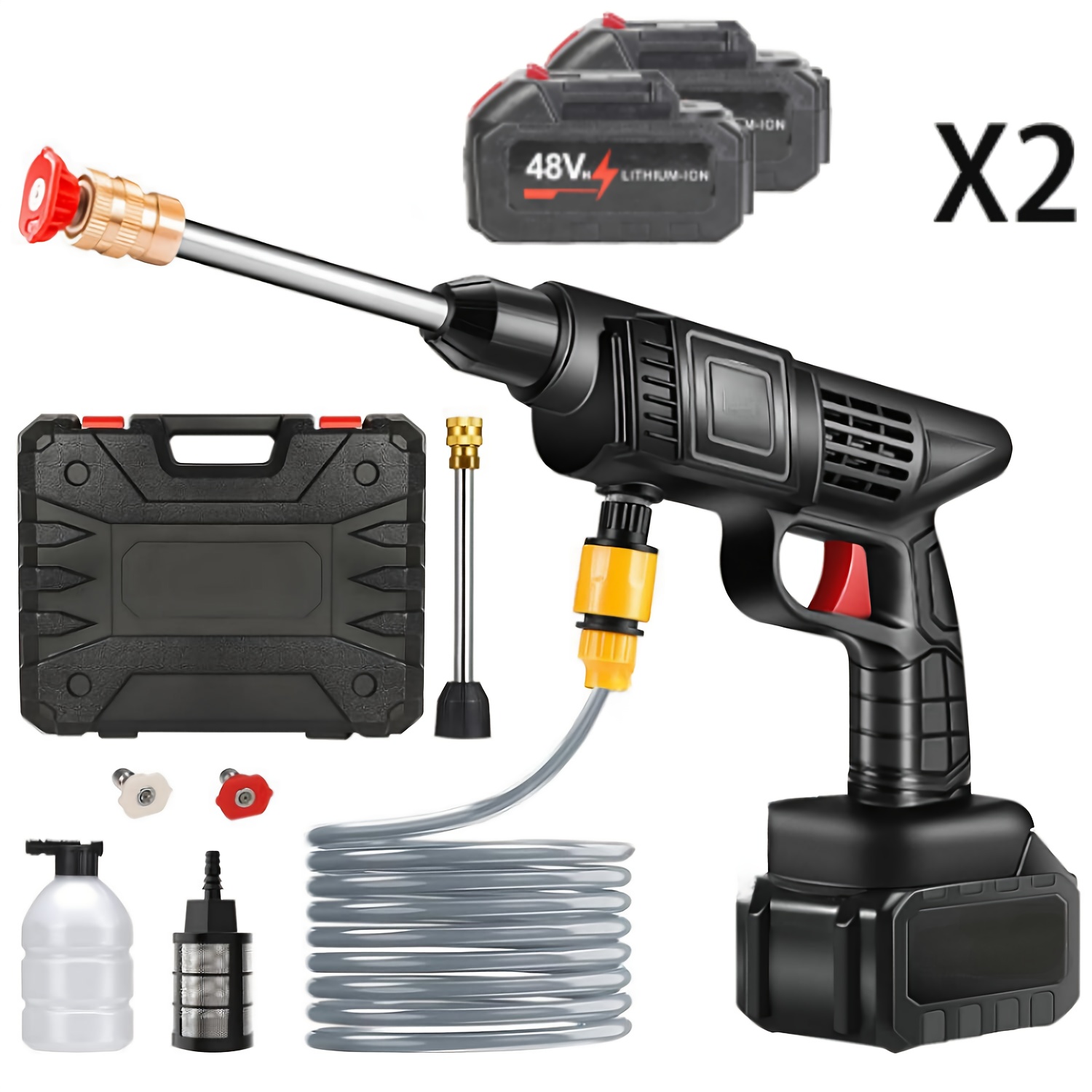 TEMU Cordless High-pressure Washer, Portable Cordless High-pressure Electric Car Washer, Foam Cannon Car Wash Tool, High-pressure Car Cleaning Tool,