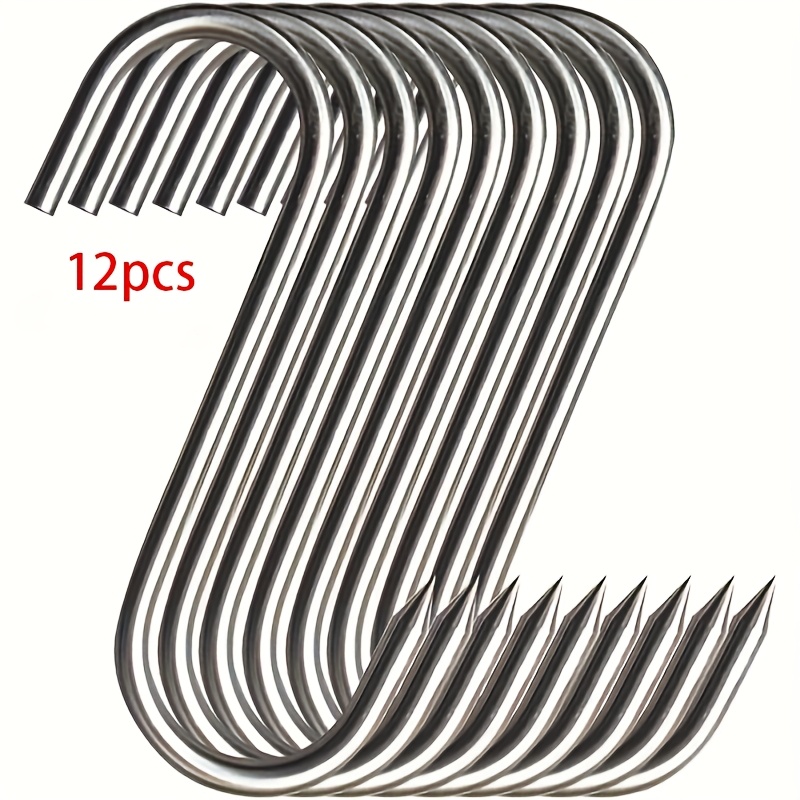 E-shop [Empfohlen] 12 Stück - Große 18 cm / 7,08 Zoll Hochwertige Edelstahl S-Haken - Moderne Wandmontierte S-Haken, Einfach zu Installieren, zum
