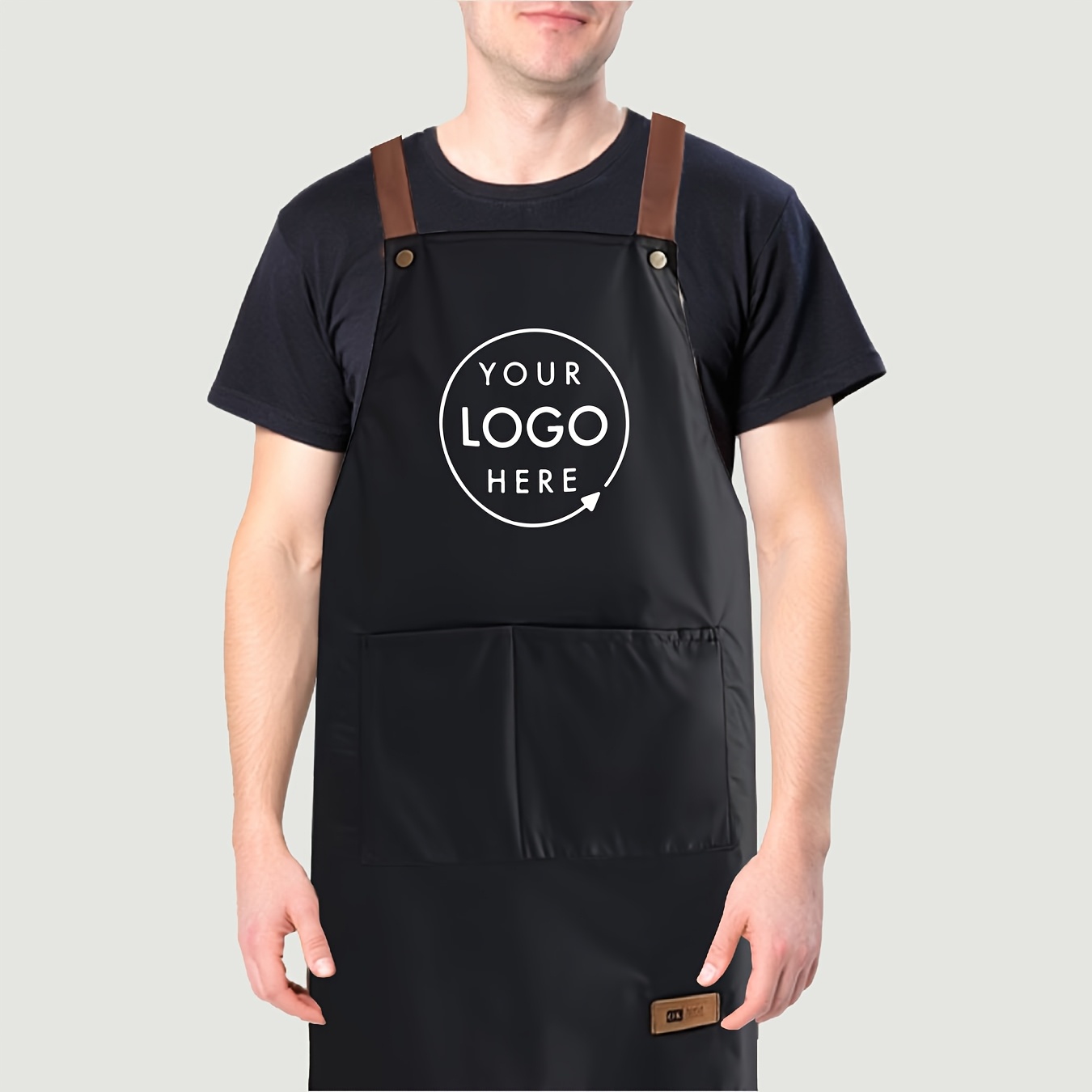 TEMU 1pc Susuno Custom Logo Unisex Apron - Durable Polyester Solid Color Workwear, Suitable For Hair Salons, Cafes, Barber Shops - Women's And &