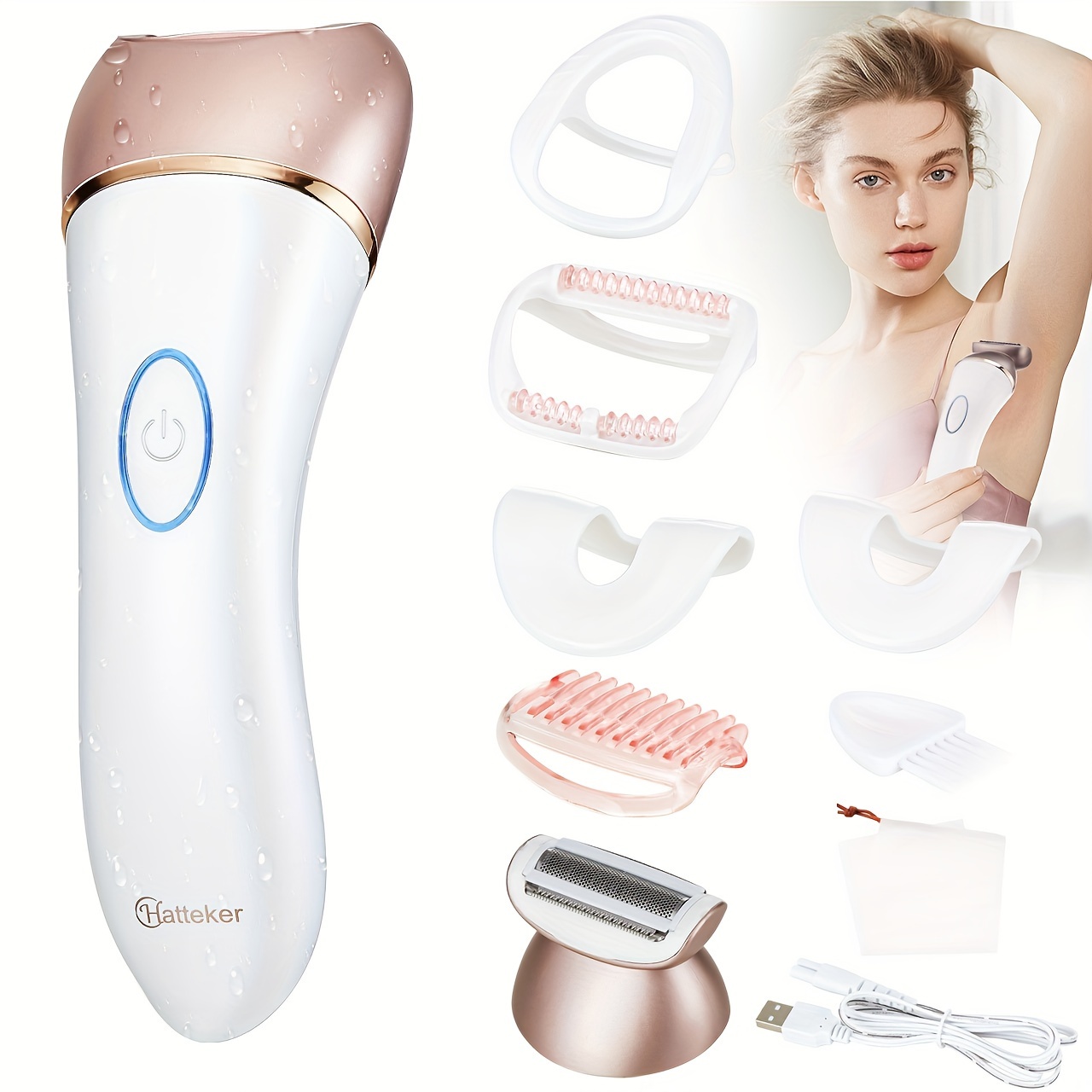Image of 2-in-1 Women's Body Hair Remover Multi-functional Shaving Machine For Legs, Underarms And Private Parts Of The