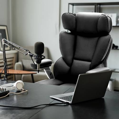 500 lb heightened studio chair suitable for studio environment with adjustable lumbar support studio chair with reversible armrests and wide seat high back recliner black