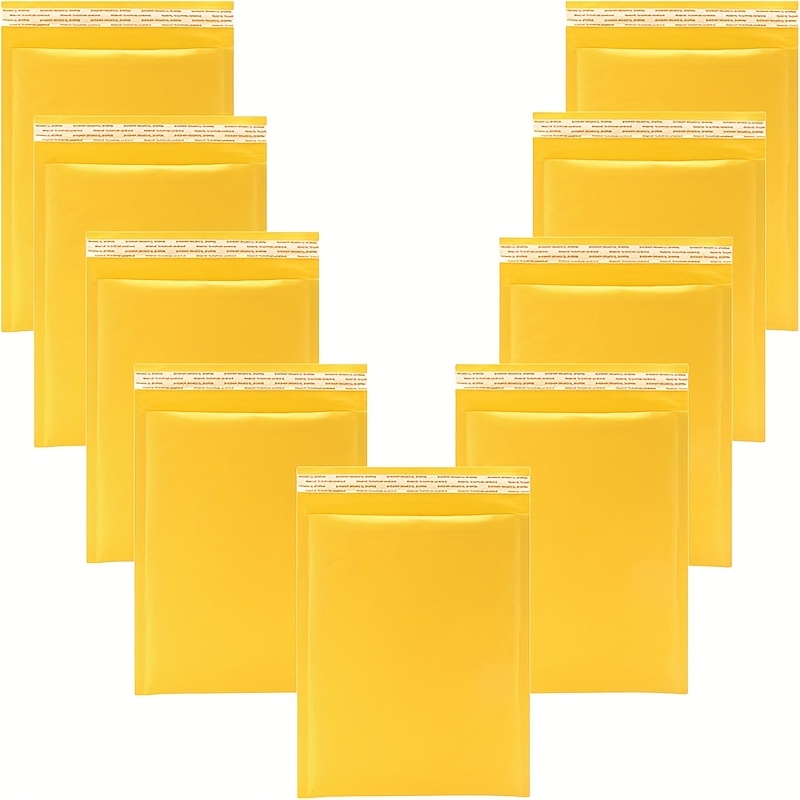 0   bubble mailers 6 5 x 10 inches 100 count small self   resistant cushioned mailer bags yellow padded envelopes bulk wholesale for small business mailing Product details 0