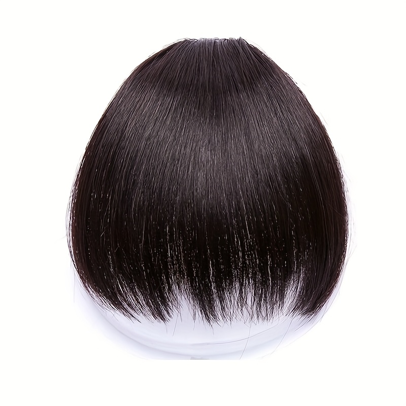 TEMU Fashion Fake Bangs Fiber Clip-on Bangs Wig Additions Curved Bangs