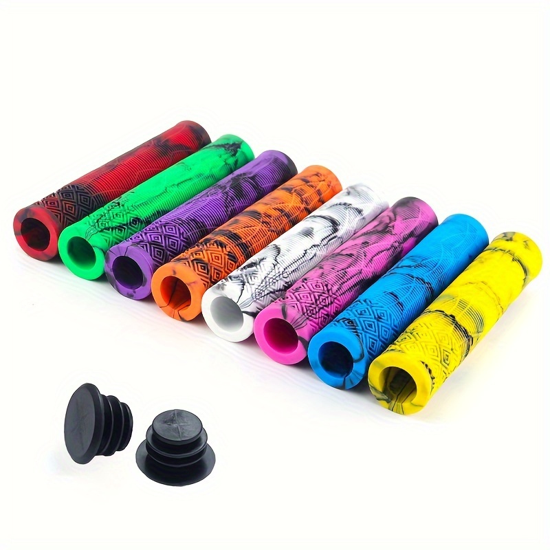 2 bucăți Ghidon de 6,5 inchi pentru Scuter - Ghidon de Bicicletă de Munte și Scuter în Culori Mixte, Mânere Extinse de 165 mm, Îngroșate, Antiderapante, cu Absorbție de Șocuri și Mânere Moale, Potrivite pentru Scutere Profesionale de Cascadorii, BMX, Biciclete de Munte, Dopuri pentru Accesorii de