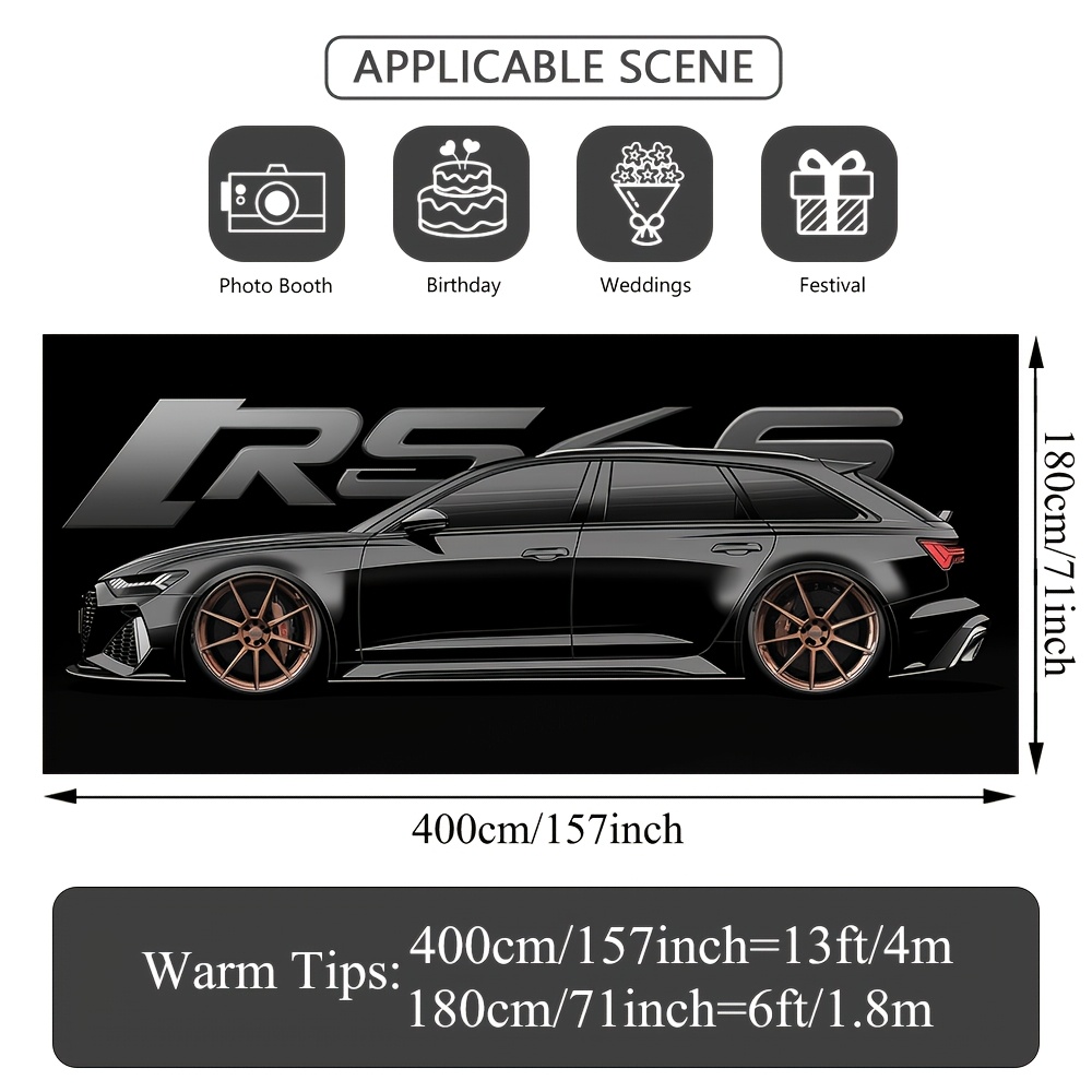 TEMU A Stylish 2d Wagon For Garage Door Banner Measuring 157 By 71 Inches, Made Of Polyester Fabric. Suitable For Any Season, Great For Garage Doors,
