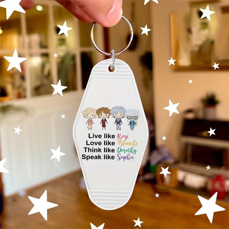 

Love Like Blanche Motel Key Label - Perfect Gift For Friends Key Ring - Resin Material - Single Pendant - Birthday Gift - Round Key Ring