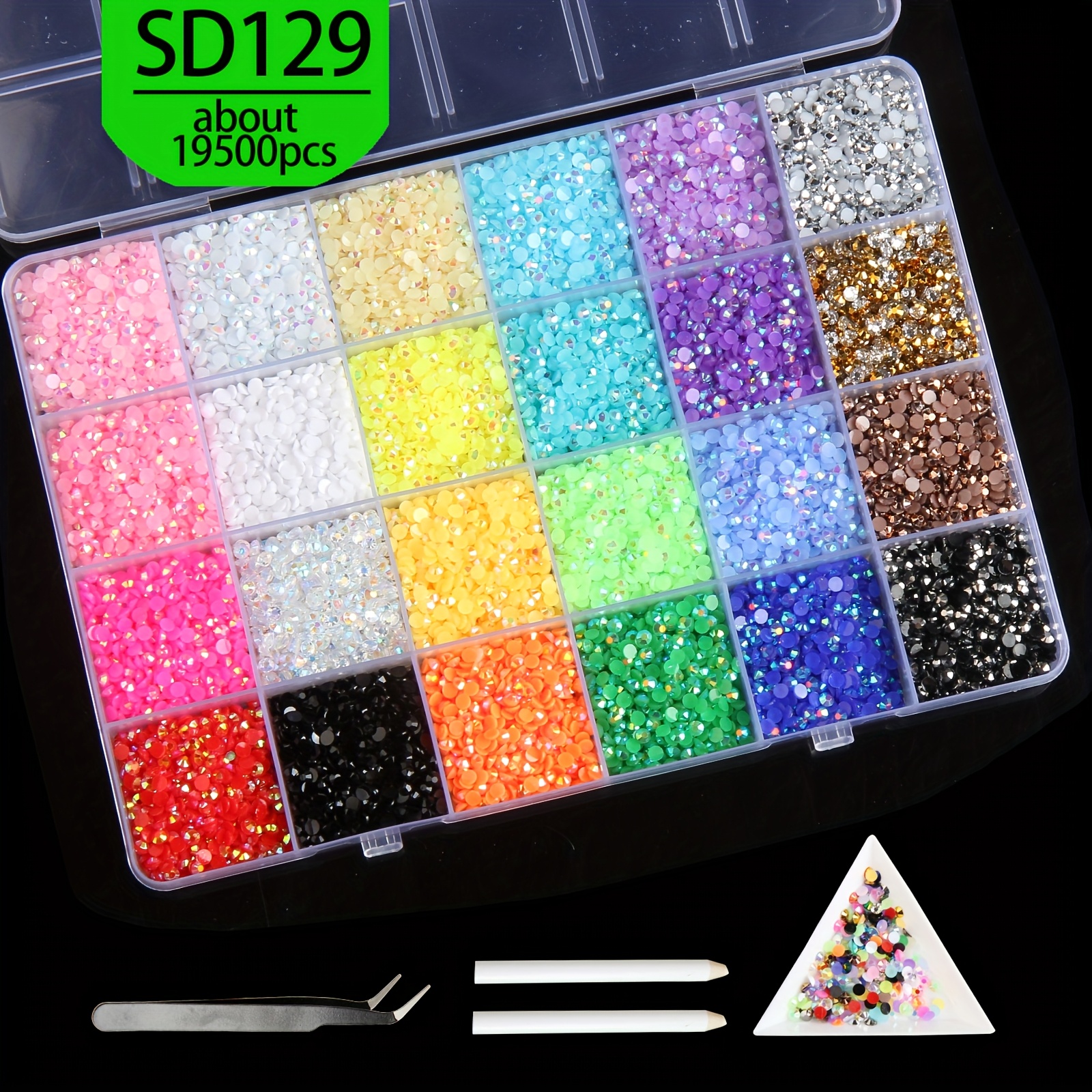 approximately 19 500 12 000pcs of 3mm resin rhinestones for crafting bedazzling and decoration round flatback rhinestones for crafts clothing nails and makeup including pickup tools colorful rhinestones for nails multicolored ab and
