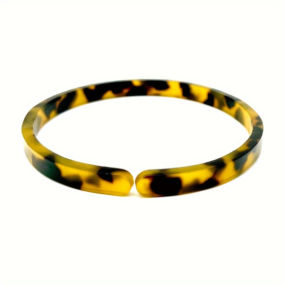 TEMU 1pc Ultra-thin 0.6cm Vibrant Acrylic Open Bangle Bracelet - Lightweight, Colorful Design Women' Wear & Vacation Accessory