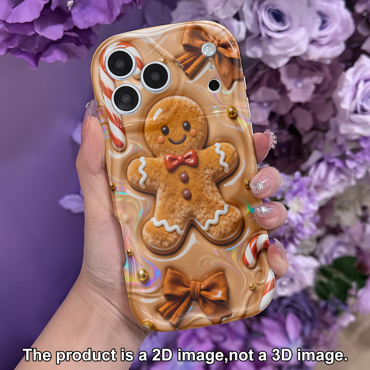 TEMU Phone Case - 2d Flat. Protection, Drop-proof And Scratch-resistant Phone Cases For Iphone 17 16 15 14 13 12 11 8 7 X Pro . Gingerbread Man With
