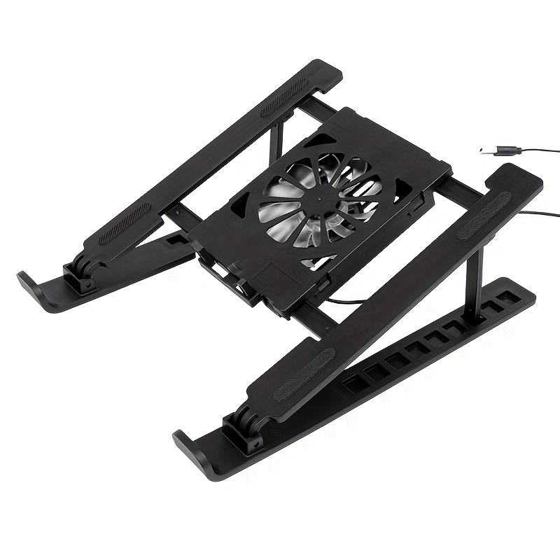 adjustable laptop cooling stand with heatsink high airflow system   portable desk fan cooler suitable for home office tablet pc stand height adjustable monitor holder for desk compatible for devices