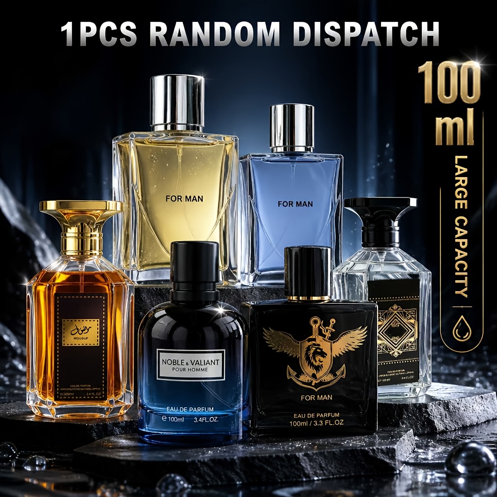 TEMU Botella Única Aleatoria para Hombre Eau de Parfum Sorpresa Floral Acuático Amaderado de Larga Duración para Citas Viajes