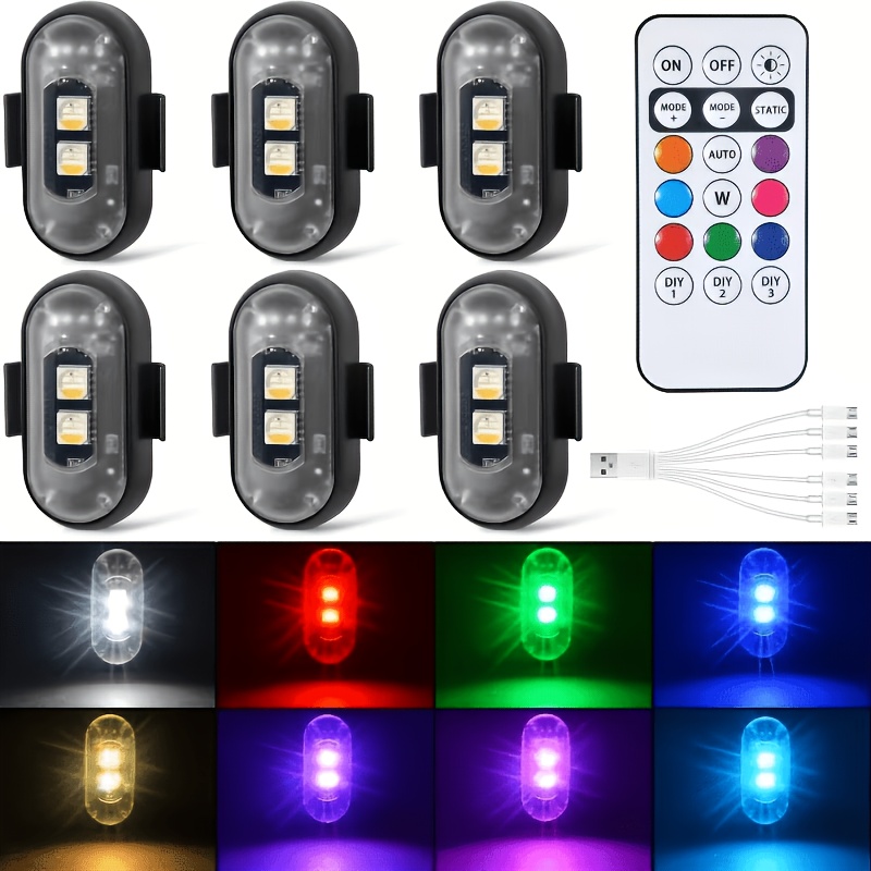 6-Pack Remote Control Decorative Lights with USB Charging