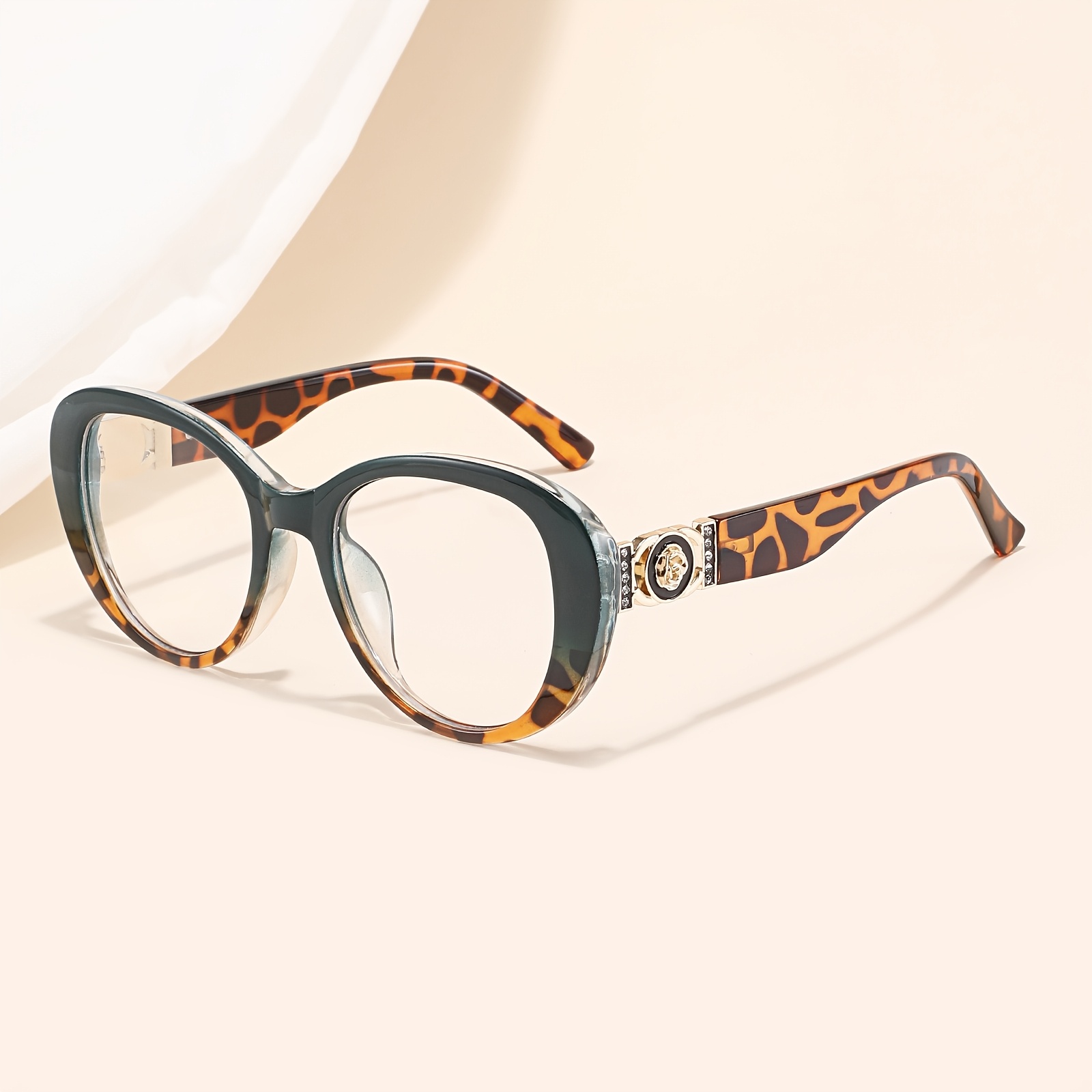 Lynxflare Golden-trimmed Foot Wire Model, Large Frame with Gradient Lenses, Super Stylish for Daily Outings. Even Plain Lenses Can Be Worn as a Light Luxury Accessory!