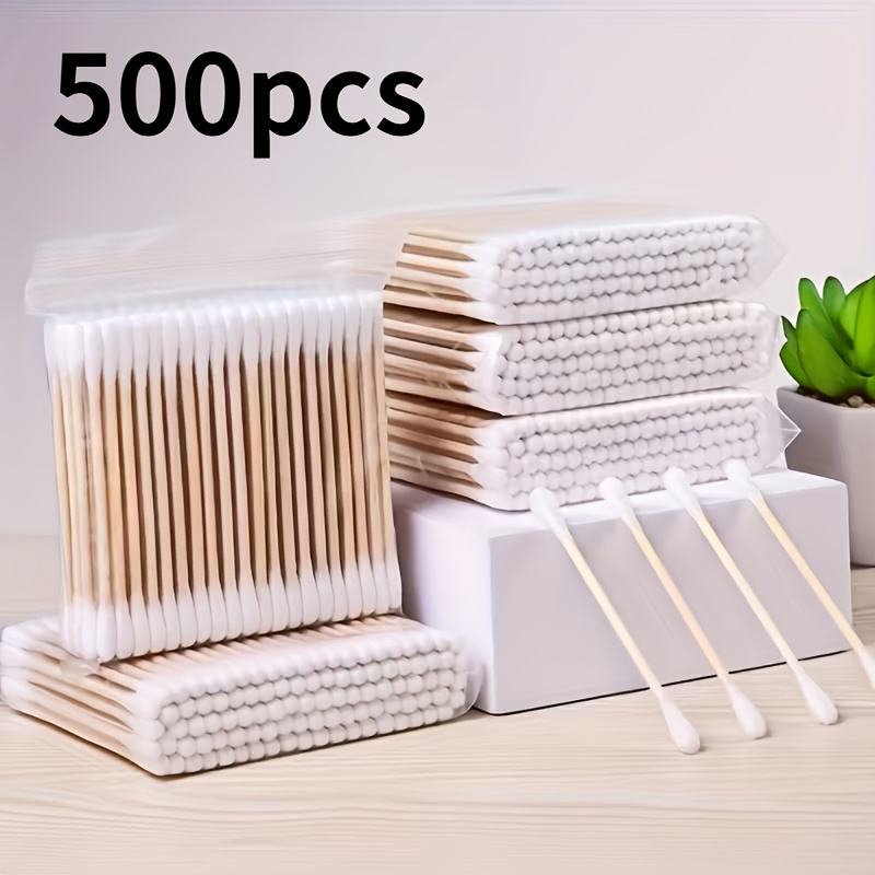 500 Disposable Double-ended Sanitary Cleaning Swabs, Suitable For Home Makeup Application And Removal, Ear Cleaning, And Personal Care, Dual-use For Home And Personal Hygiene