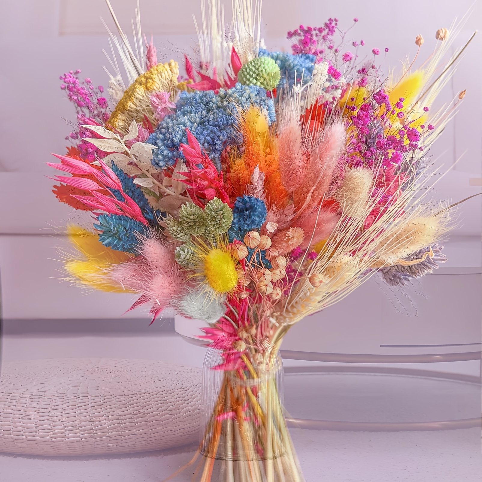 E-shop 157P Trockenblumenstrauß - Pampasgras, Blumendekoration für Zuhause, Hochzeit und Boho-Stil | für Vasen, Herbst, Frühlings, Sommer- und