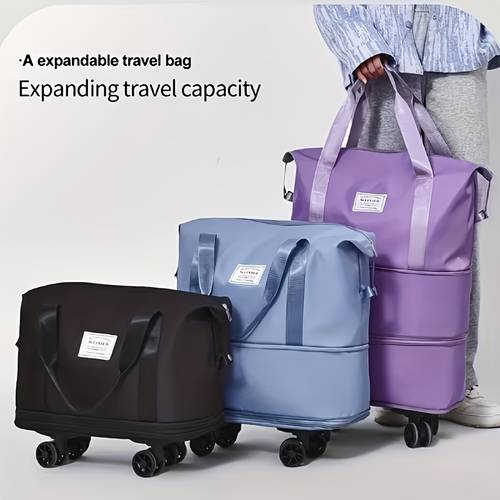 ultra large capacity three layer foldable bag outdoor travel wheel storage box draggable handbag airline checked telescopic luggage bag moving storage bag