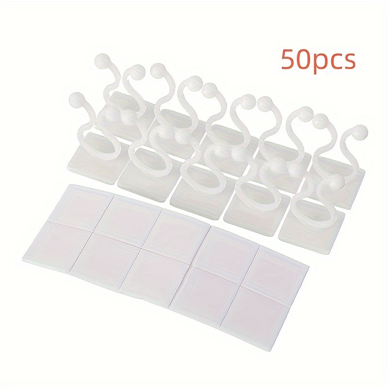 Image of 20 Or 50 Plant Clips For Climbing Plants, Designed For Supporting Vines On Green Plant Walls, Featuring Invisible Self-adhesive Hooks, Suitable For Wall Lamp Clips In Tomato Vegetable Gardening