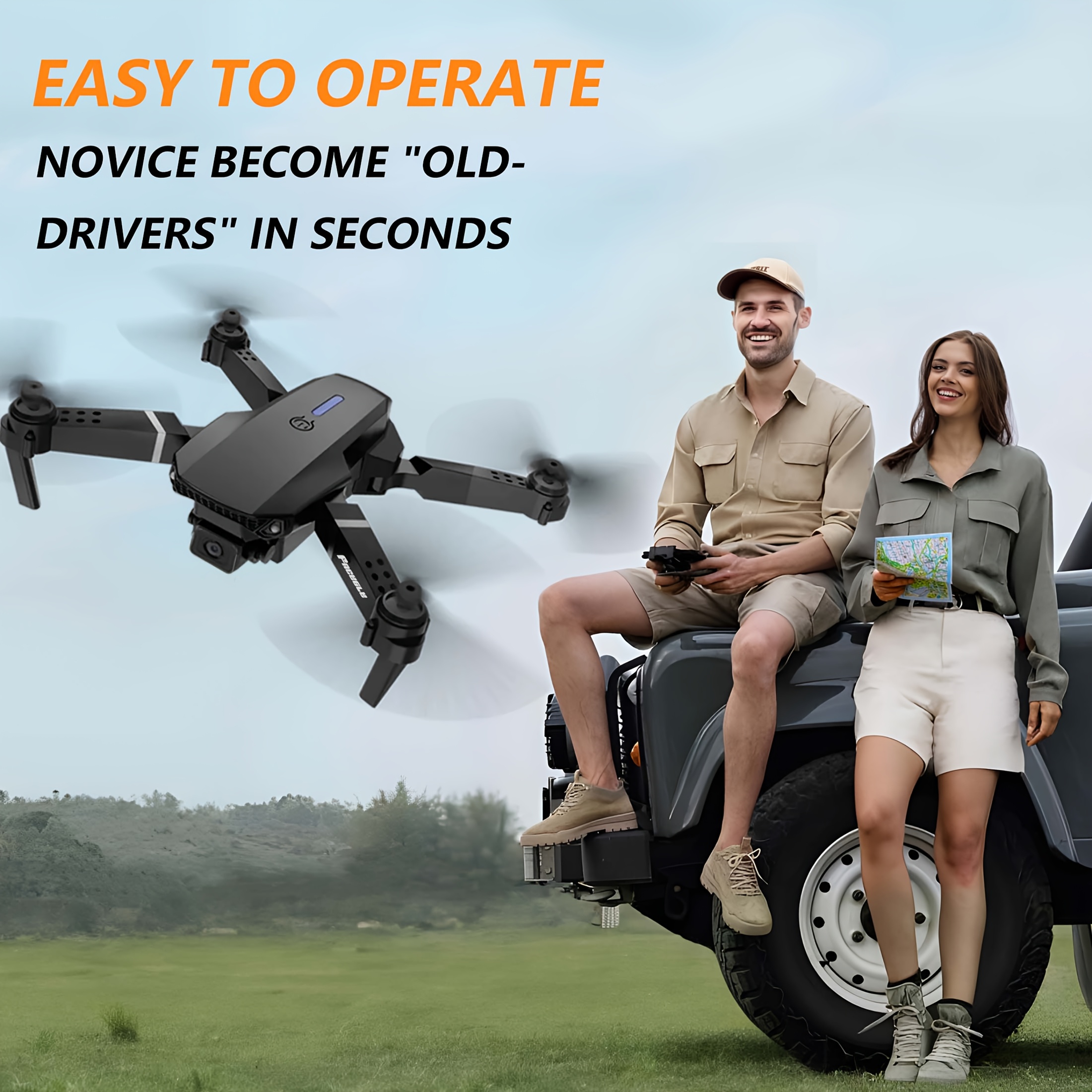 Drone z Podwójną Kamerą E88 z Optycznym Pozycjonowaniem Przepływu, Inteligentne Unoszenie się w Powietrzu, Wideo 480P HD, Ładowanie przez USB, Zasięg 50m i Prędkość 4m/s, Lekki 92g, Szary - Dron do Fotografii Lotniczej na Zewnątrz/Wewnątrz, Idealny Prezent dla Mężczyzn, Gadżet Technologiczny | Dron z Podwójną Kamerą | Wysokiej Jakości Obrazy