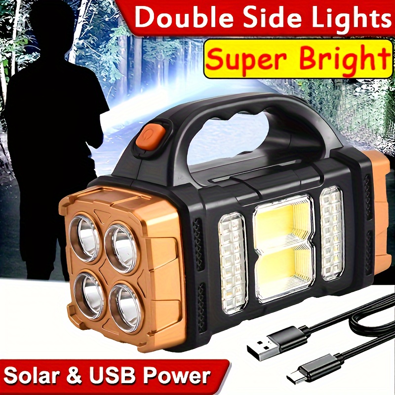 

Portable Solar/usb Rechargeable Led Lamp With Flashlight And Multiple Lighting Modes - Perfect For Camping, Fishing, Hiking, And Nightwalks Outdoor Running, Hunting, Camping, Hiking