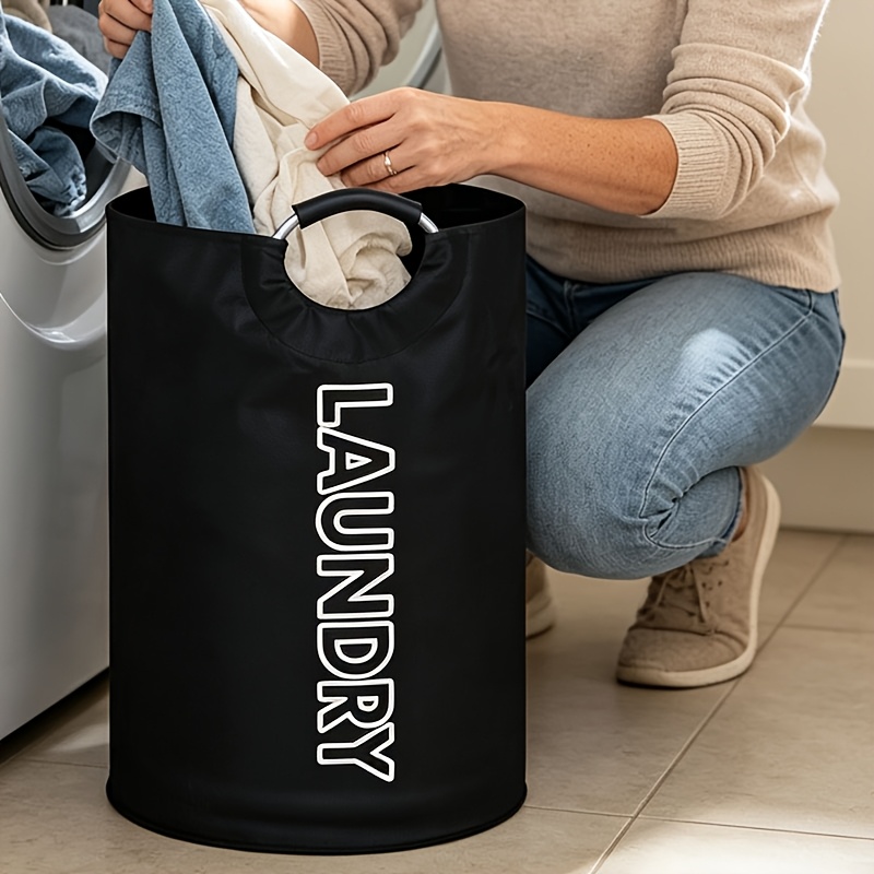 TEMU Dirty Laundry Basket Storage Basket Large Capacity Soft Handle Dirty Clothes Storage Basket Foldable Storage Bucket Suitable For Bedroom Laundry