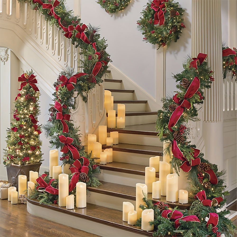 

59" Christmas Garland - Artificial & Pine Swags For Fireplace, Front Door Decor | No Power Needed,