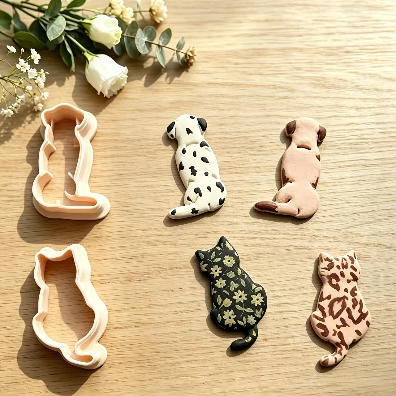 TEMU Kit para hacer joyas con forma de , moldes de arcilla con diseño de perro, para la producción de colgantes y aretes, moldes de arcilla con